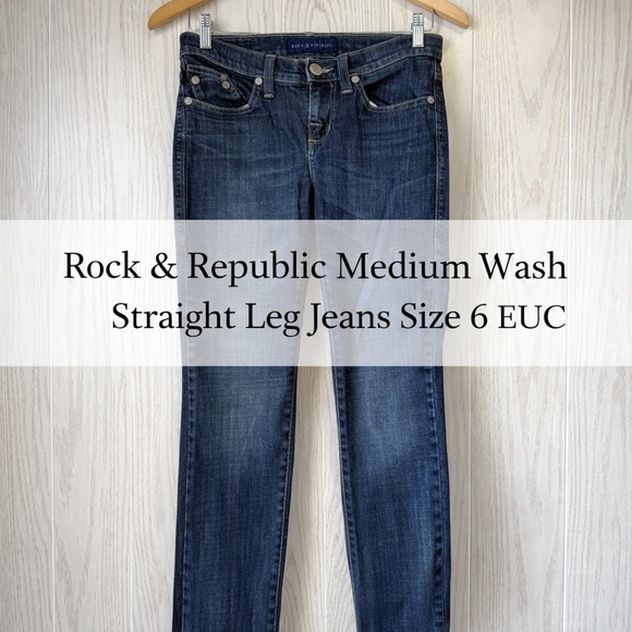 Rock & Republic Denim - Rock & Republic Medium Wash Straight Leg Jeans Size 6